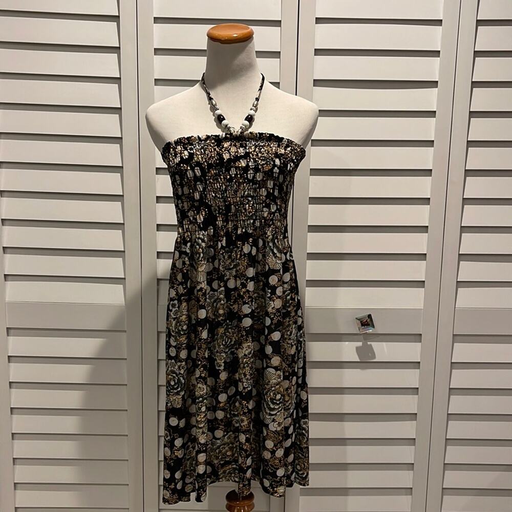 Just Love Dress with beads straps and metallic tones colors